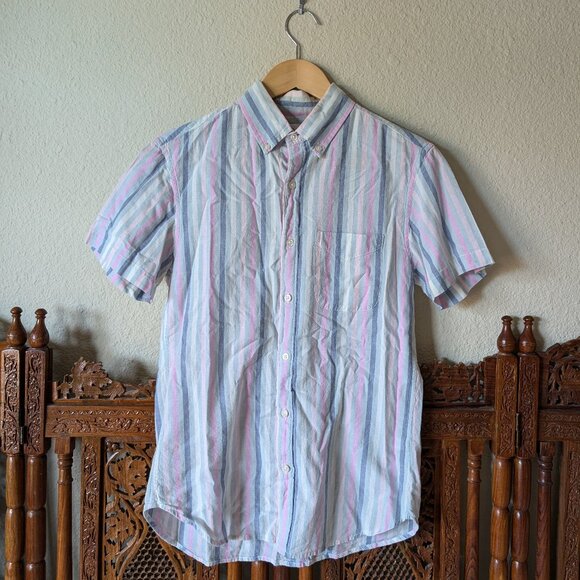 Bonobos Slim Fit Worn Cotton Pastel Striped Button Down - Small - Picture 1 of 4